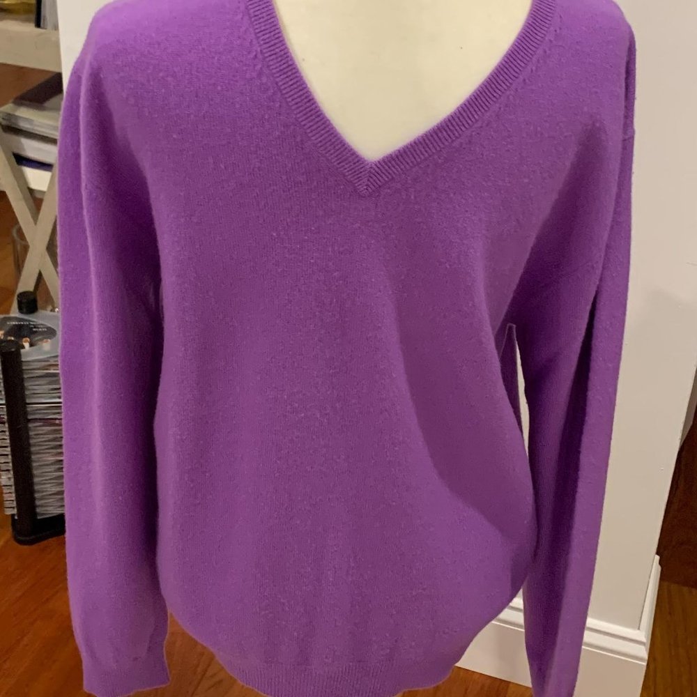 JOSEPH & LYMAN PURPLE MEN'S  SWEATER  100% CASHMERE